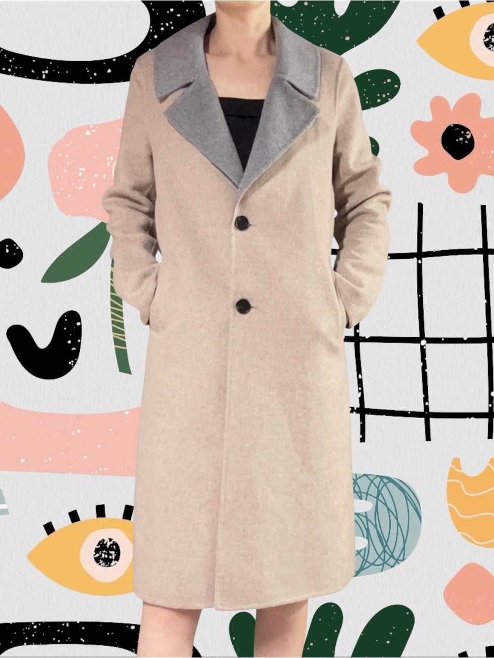 Belle & Bloom | Wool Blend Button Front Longline Jacket